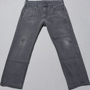 Levi's 569 Loose Fit Straight Jeans Men's 34x32 Gray Denim Mid Rise Distressed